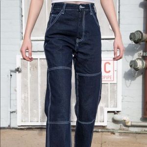 Brandy Melville Ariana painter pants dark wash